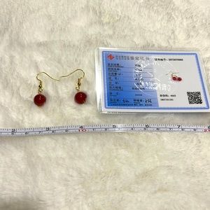 Natural agate earring